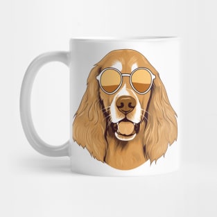 Golden Summer dog in sunglasses, golden retriever Mug